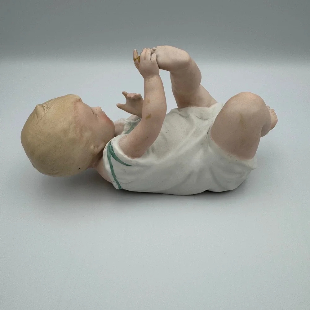 Vintage Gerbruder Heubach Porcelain Bisque Baby Dolls Set German Figurines 1900s